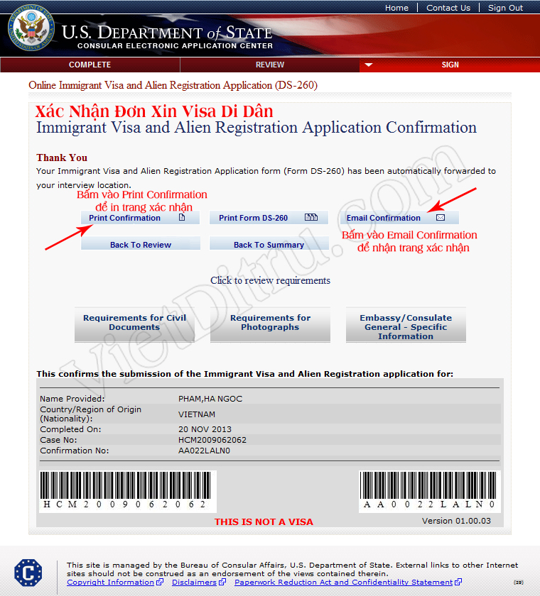 save ds form 260 visa application error